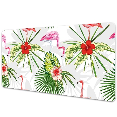 Tapete de secretária Flamingos e flores