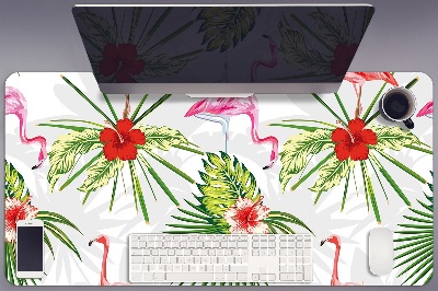 Tapete de secretária Flamingos e flores