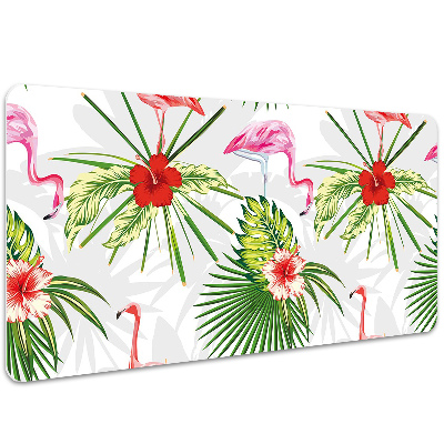 Tapete de secretária Flamingos e flores