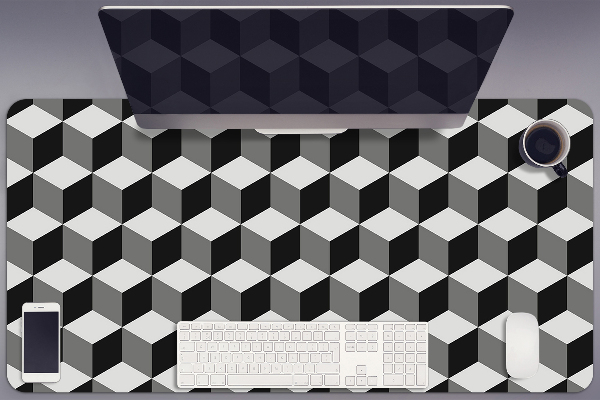 Tapete de secretária Padrão de cubo 3D