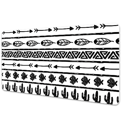 Tapete para secretária Boho preto e branco
