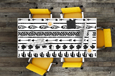 Tapete para secretária Boho preto e branco