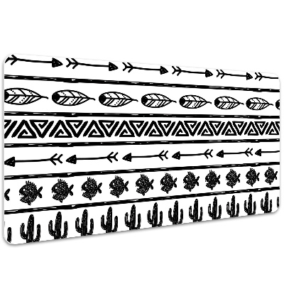 Tapete para secretária Boho preto e branco