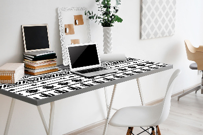 Tapete para secretária Boho preto e branco