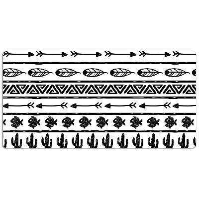 Tapete para secretária Boho preto e branco