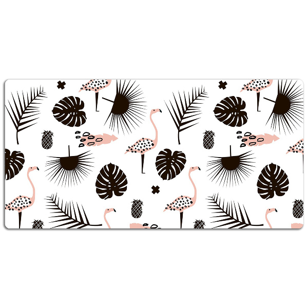 Tapete de secretária Folhas e flamingos