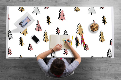 Tapete de secretária Árvores de Natal em tons pastéis