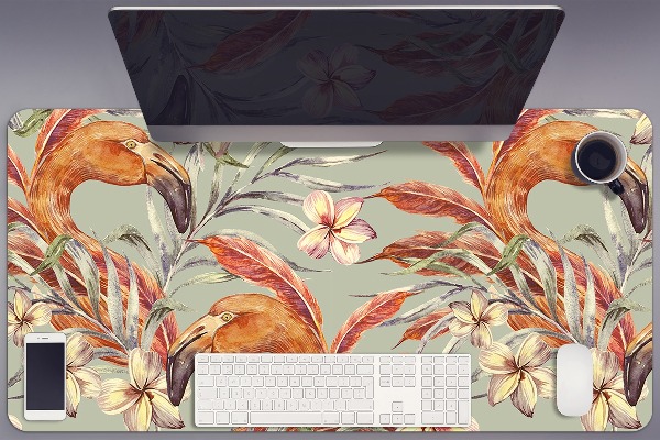 Tapete de secretária Pintando Flamingos