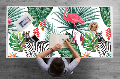 Base de secretária Flamingo e zebra