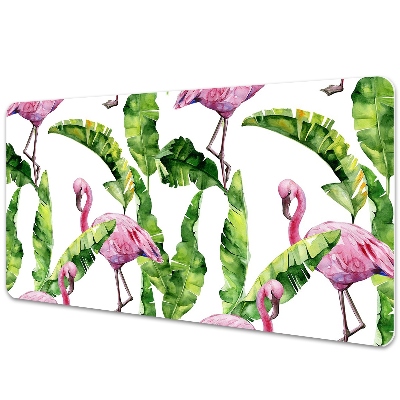 Tapete de secretária Flamingo e folhas