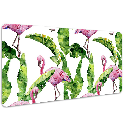 Tapete de secretária Flamingo e folhas