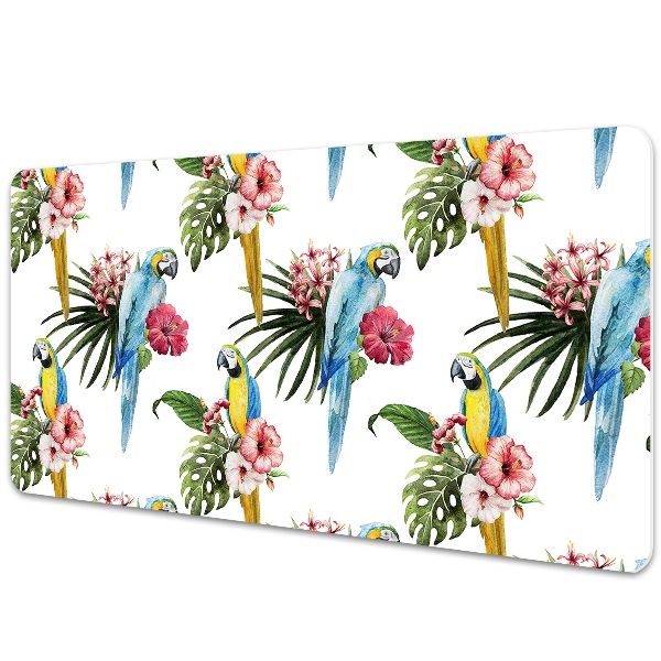 Tapete para secretária Papagaios e Flores
