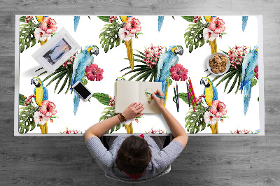 Tapete para secretária Papagaios e Flores