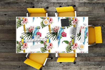 Tapete para secretária Papagaios e Flores
