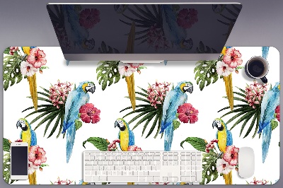 Tapete para secretária Papagaios e Flores