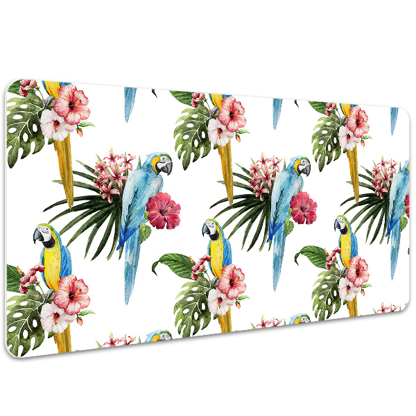 Tapete para secretária Papagaios e Flores