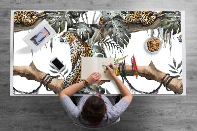 Tapete de secretária Leopardos em um galho