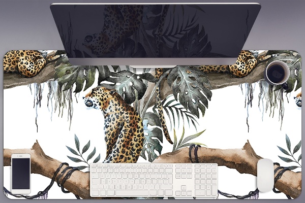 Tapete de secretária Leopardos em um galho