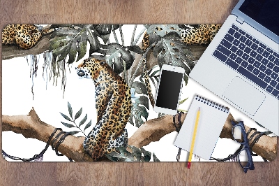 Tapete de secretária Leopardos em um galho