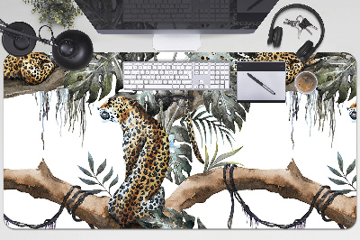 Tapete de secretária Leopardos em um galho