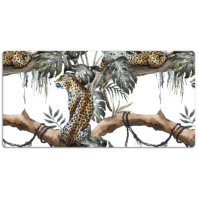 Tapete de secretária Leopardos em um galho