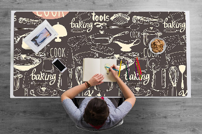 Tapete para secretária Utensílios de cozinha