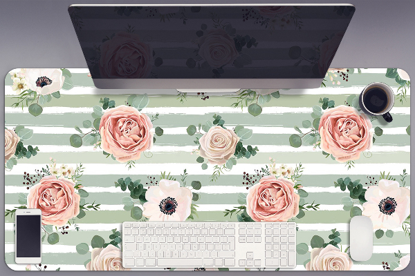 Base de secretária Rosas listradas