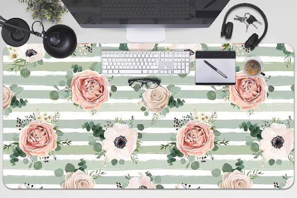 Base de secretária Rosas listradas