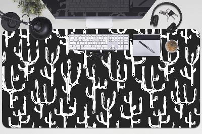 Tapete para secretária Cactos desenhados em branco
