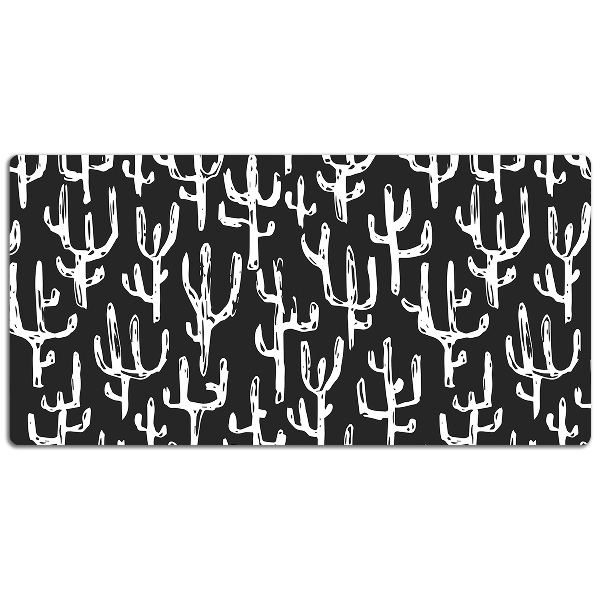 Tapete para secretária Cactos desenhados em branco