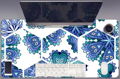 Tapete de secretária Flores hexagonais