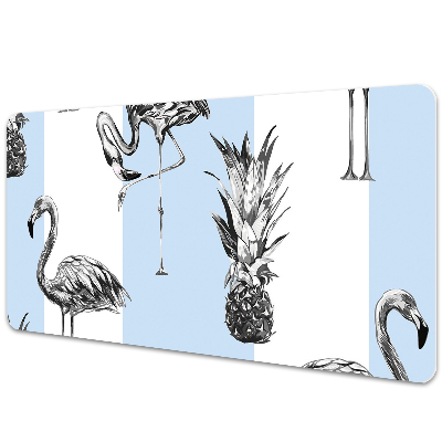 Tapete para secretária Flamingo e abacaxi