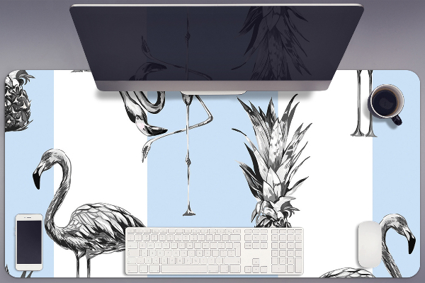 Tapete para secretária Flamingo e abacaxi