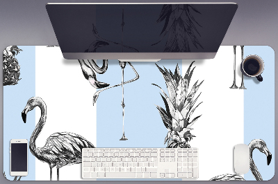 Tapete para secretária Flamingo e abacaxi