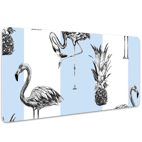 Tapete para secretária Flamingo e abacaxi