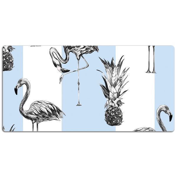 Tapete para secretária Flamingo e abacaxi