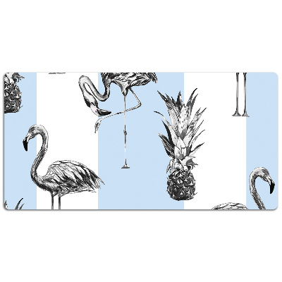 Tapete para secretária Flamingo e abacaxi