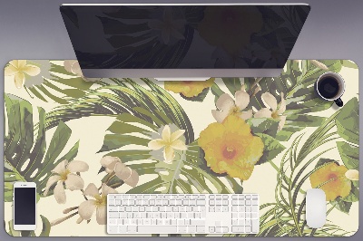Tapete de secretária Folhas e flores tropicais