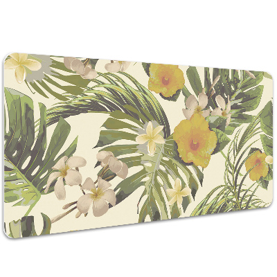 Tapete de secretária Folhas e flores tropicais