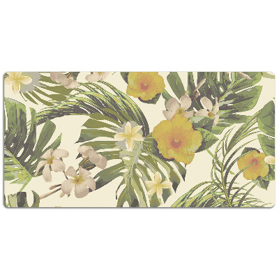 Tapete de secretária Folhas e flores tropicais