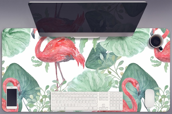 Tapete para secretária Flamingos exóticos