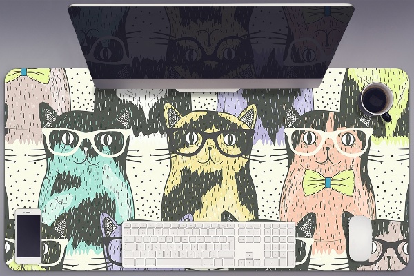 Tapete de secretária Gatos com óculos