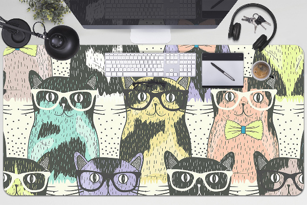 Tapete de secretária Gatos com óculos