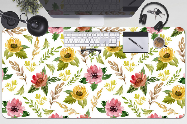 Tapete de secretária Flores em aquarela