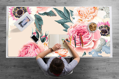 Base de secretária Flores em tons pastel