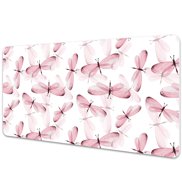 Tapete para secretária Libélulas cor de rosa