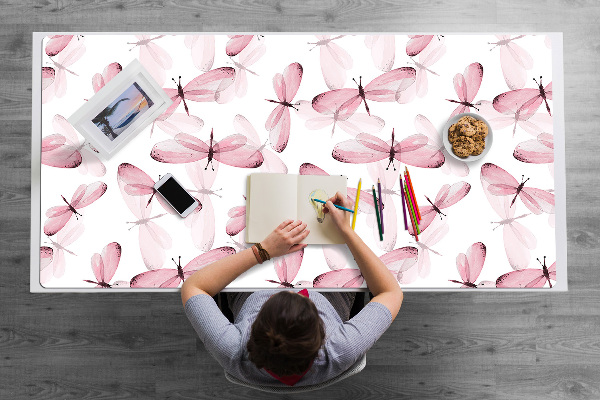 Tapete para secretária Libélulas cor de rosa