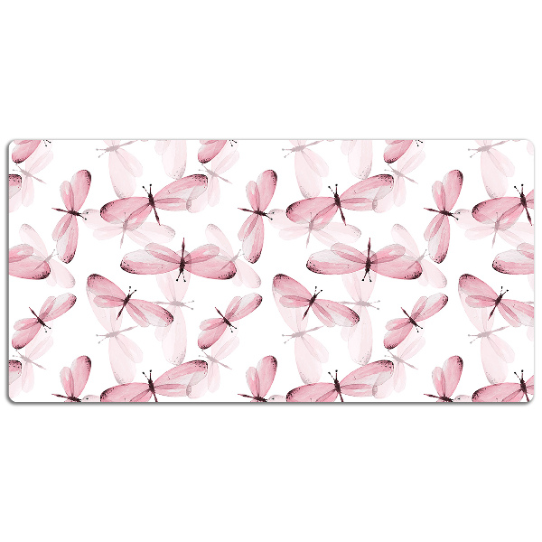 Tapete para secretária Libélulas cor de rosa