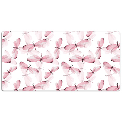 Tapete para secretária Libélulas cor de rosa