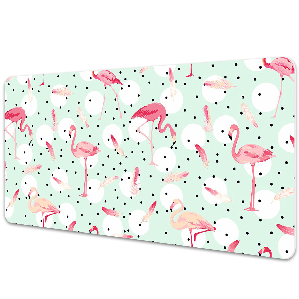 Base de secretária Flamingos e bolinhas